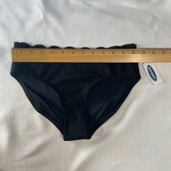 Old Navy Black Bikini Bottom Scallop Edge Large - Picture 7 of 10